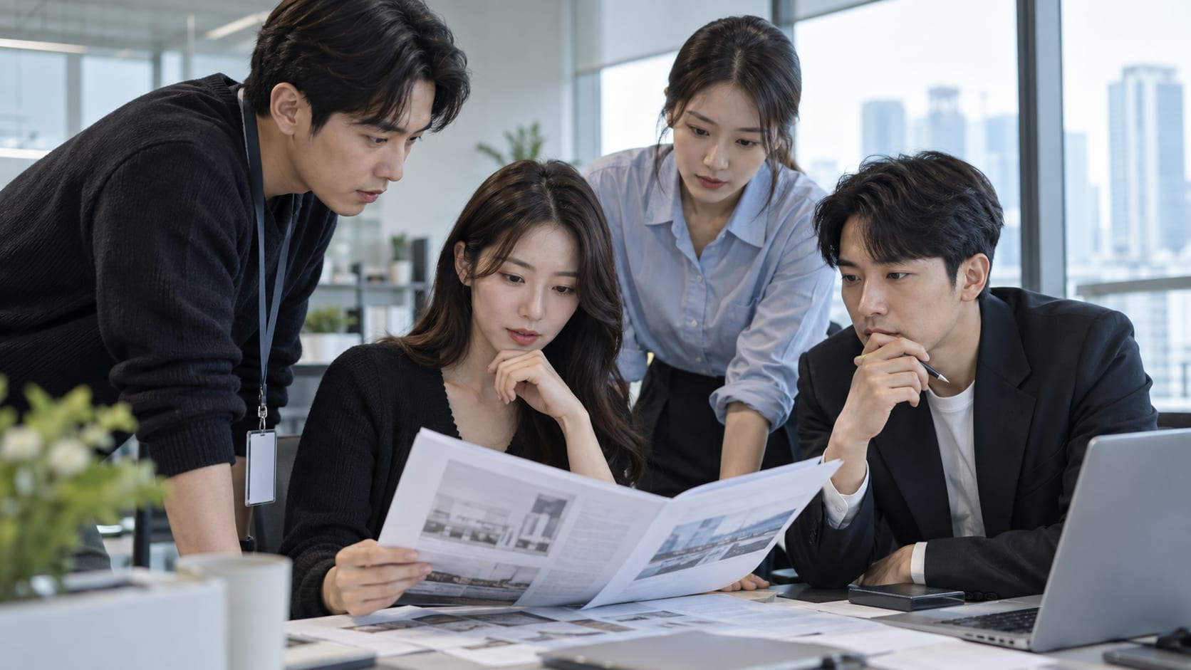 이사철 접수 오류를 정정하는 상담사 교육 장면